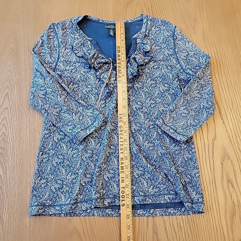 Ralph Lauren Peasant Top Large Ruffles Drawstring Floral Cottagecore Blouse - Picture 4 of 7